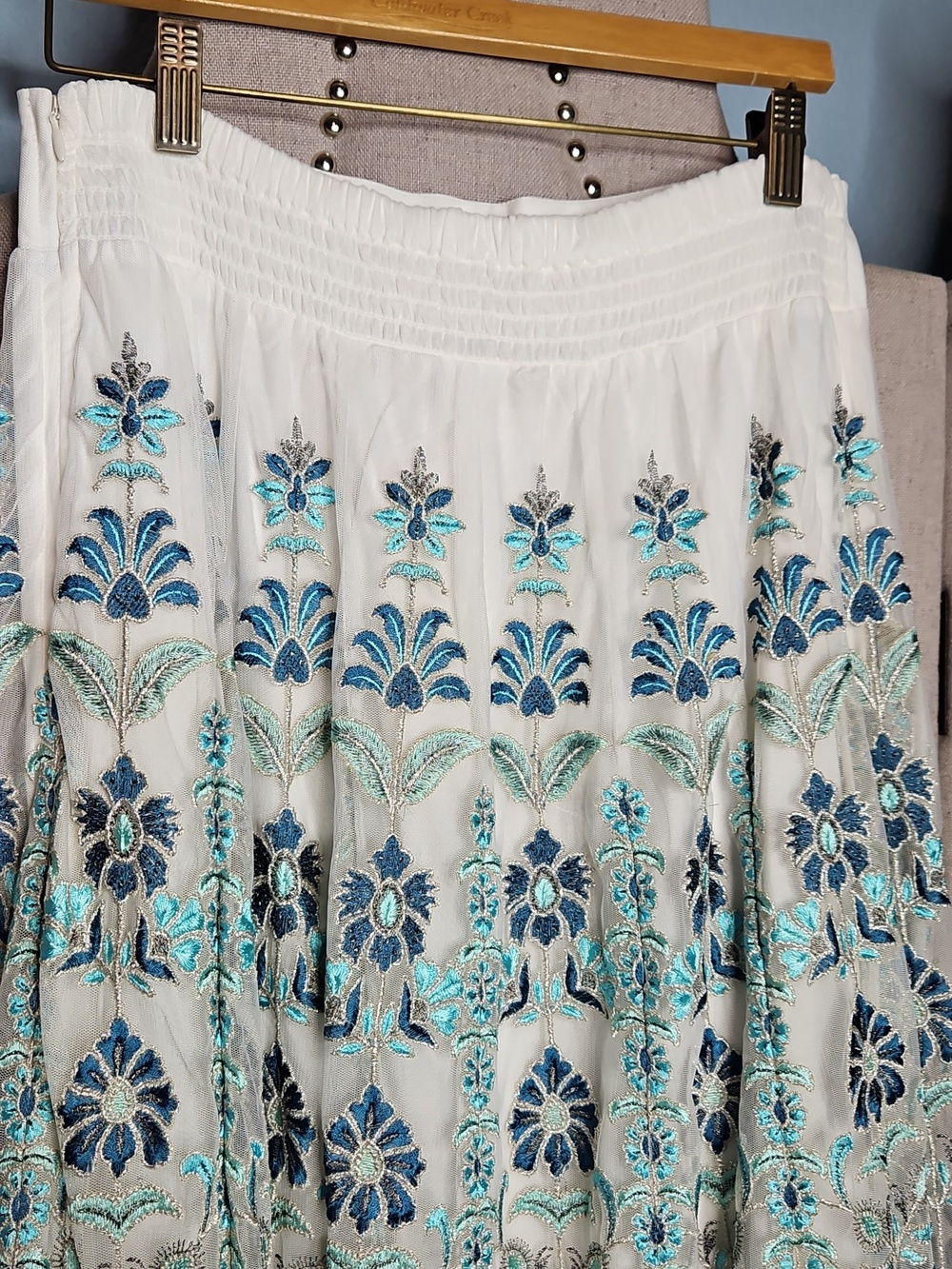 Soft Surrounding Icon Alexandria Skirt Aqua Scroll - Picture 10 of 14